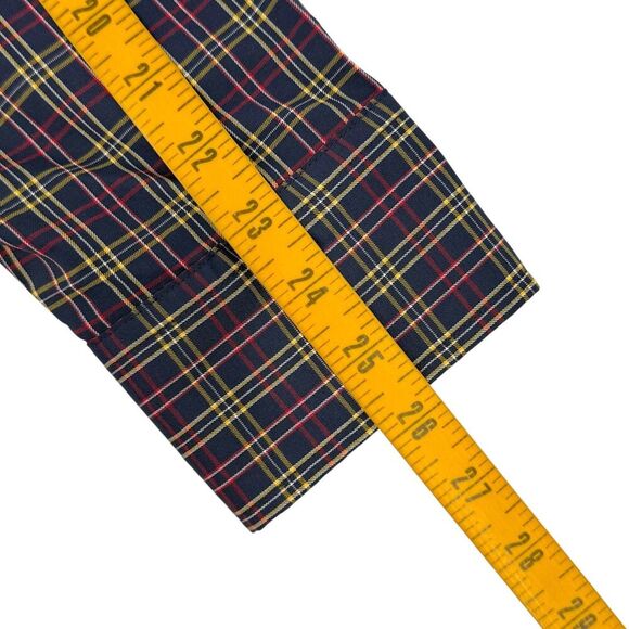 UNTUCKit Men's Talty Relaxed Fit Long Sleeve Plaid Shirt Navy/Red/Yellow XL - Picture 9 of 11
